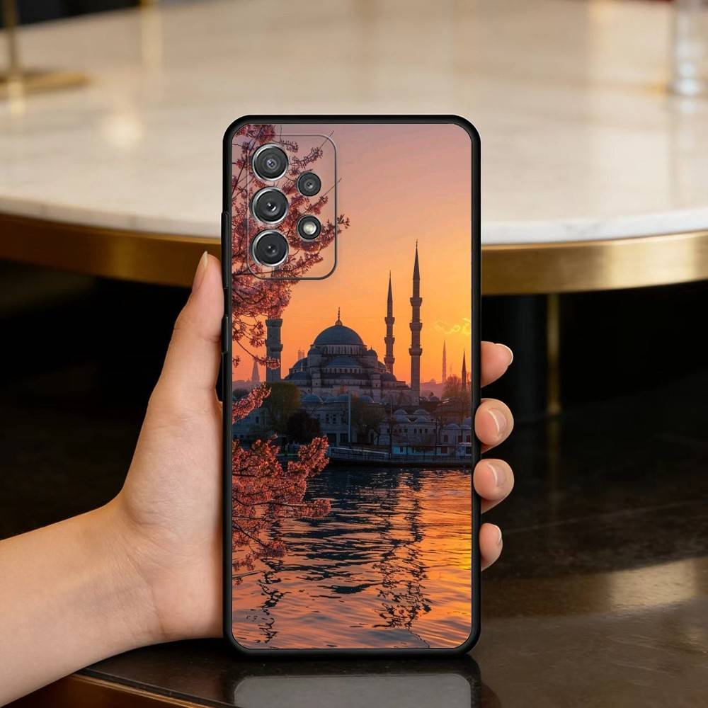 Turkey I-Istanbul S-Scenery Soft Silicone Black Cover Phone Case For Samsung Galaxy A73,A72,A71,A70,A53,A52,A51