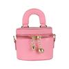 Trendy Yellow Mini Handbag For Kids Chic Girls Pu Leather Bucket Bag For Daily Use