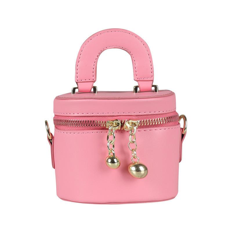 Trendy Yellow Mini Handbag For Kids Chic Girls Pu Leather Bucket Bag For Daily Use