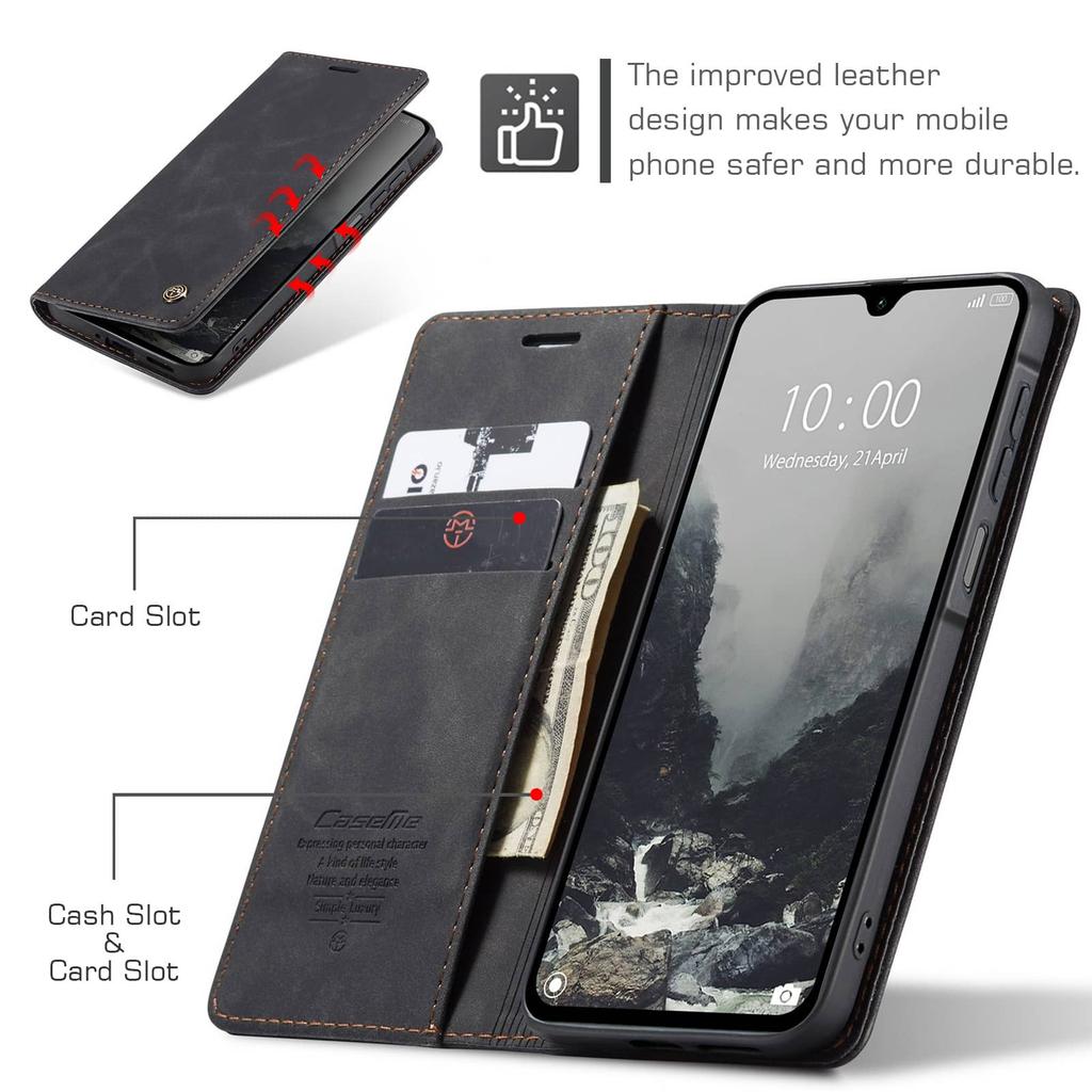 Flip Wallet Case for Samsung Galaxy A27, Leather Magnetic Folio Cover with Card Holder, Kickstand - TPU Shockproof Durable Case