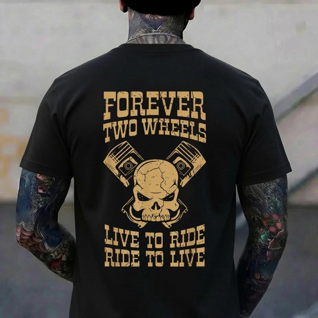 Skull Biker Skeleton Motorcycle Chopper Cafe Racer T-Shirt XL