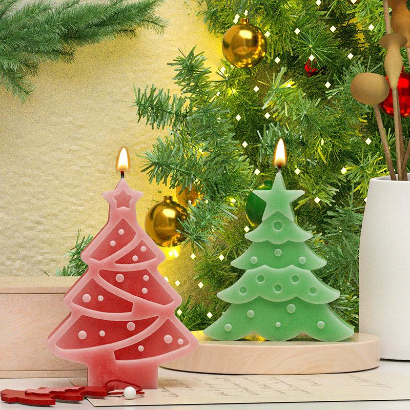 WTEMPO DIY Resin Silicone Molds Christmas Tree Snowflake Reindeer Pattern Design Ornaments Making Molds Christmas-themed Candles Making Molds