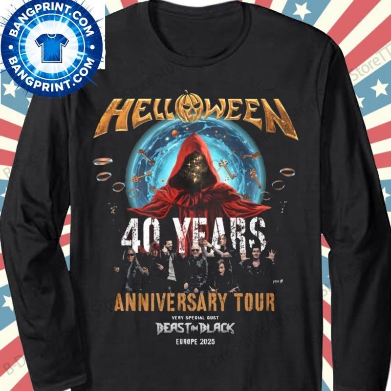 Mens Long Sleeve T-shirt New Rock Helloween Anniversary Tour 3D Print T-shirt