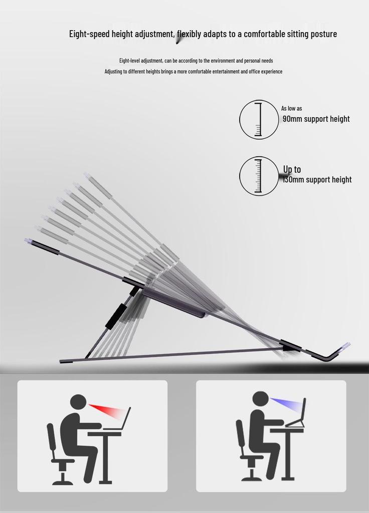 King Kong Z Series Laptop Stand: Ice Ridge Cooling, Hollowed-Out Design, Eight-Speed Height Adjustment, Stable Heat Dissipation.