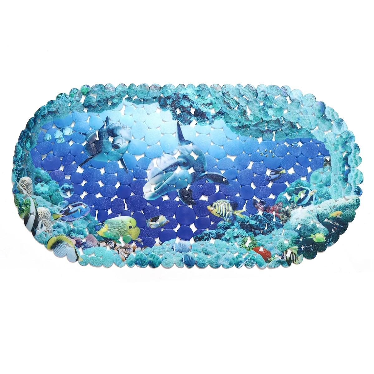 

Underwater World Bathroom Mat Bath Room Floor Mat Pvc Non-Slip Mat Waterproof Suction Cup Floor Mat Foot Mat Can 35*70CM