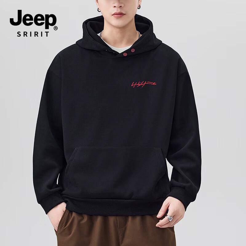 

JEEP SPIRIT Men s 2025 Button-Hood Pullover Sweatshirt 4XL