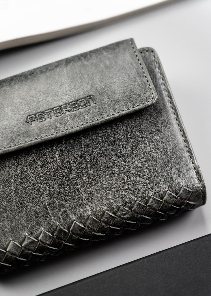 PTN WD2-VLCN-4499 Black Gray Leather Wallet
