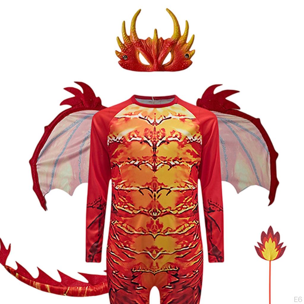 Boys Dragon Costume Set Accessories Multifunctional for Carnival with Wings