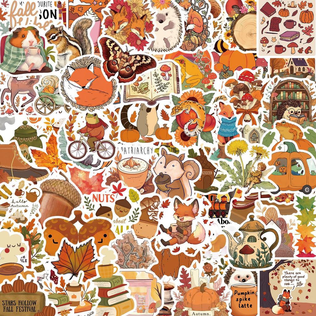 100 Cartoon New Autumn Autumn Autumn Stickers Personalized Decoration Motorcycle Suitcase Guitar Waterproof