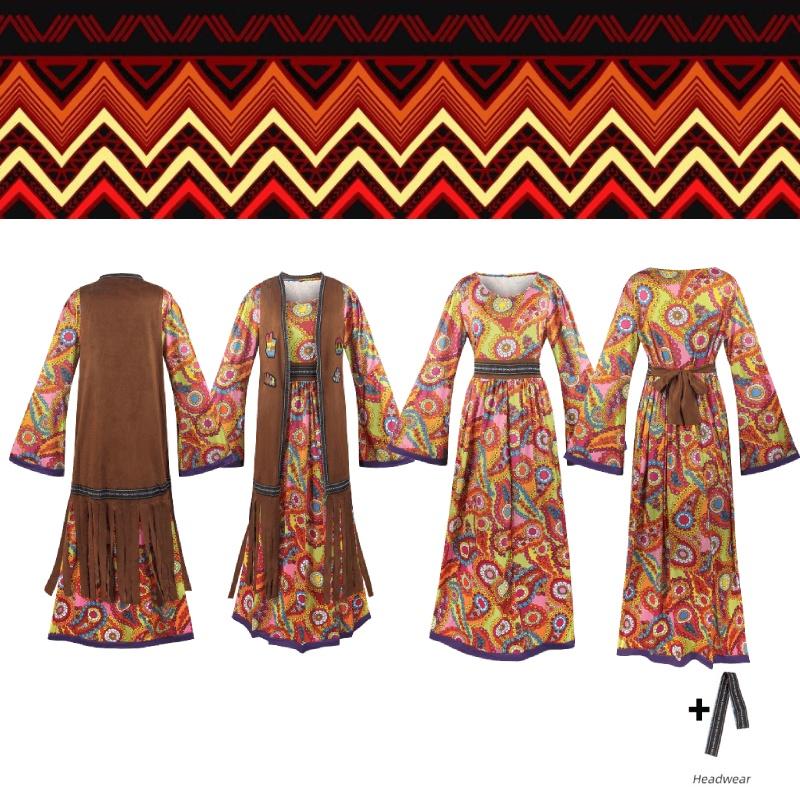 Original Tribal Goddess 70s Retro Disco Cosplay Costume For Halloween