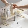 U-shaped Bathroom Storage Rack Dual-grid Mesh Kitchen Organizer Rack Rustproof Water Drainage Bathroom Counter Organizer