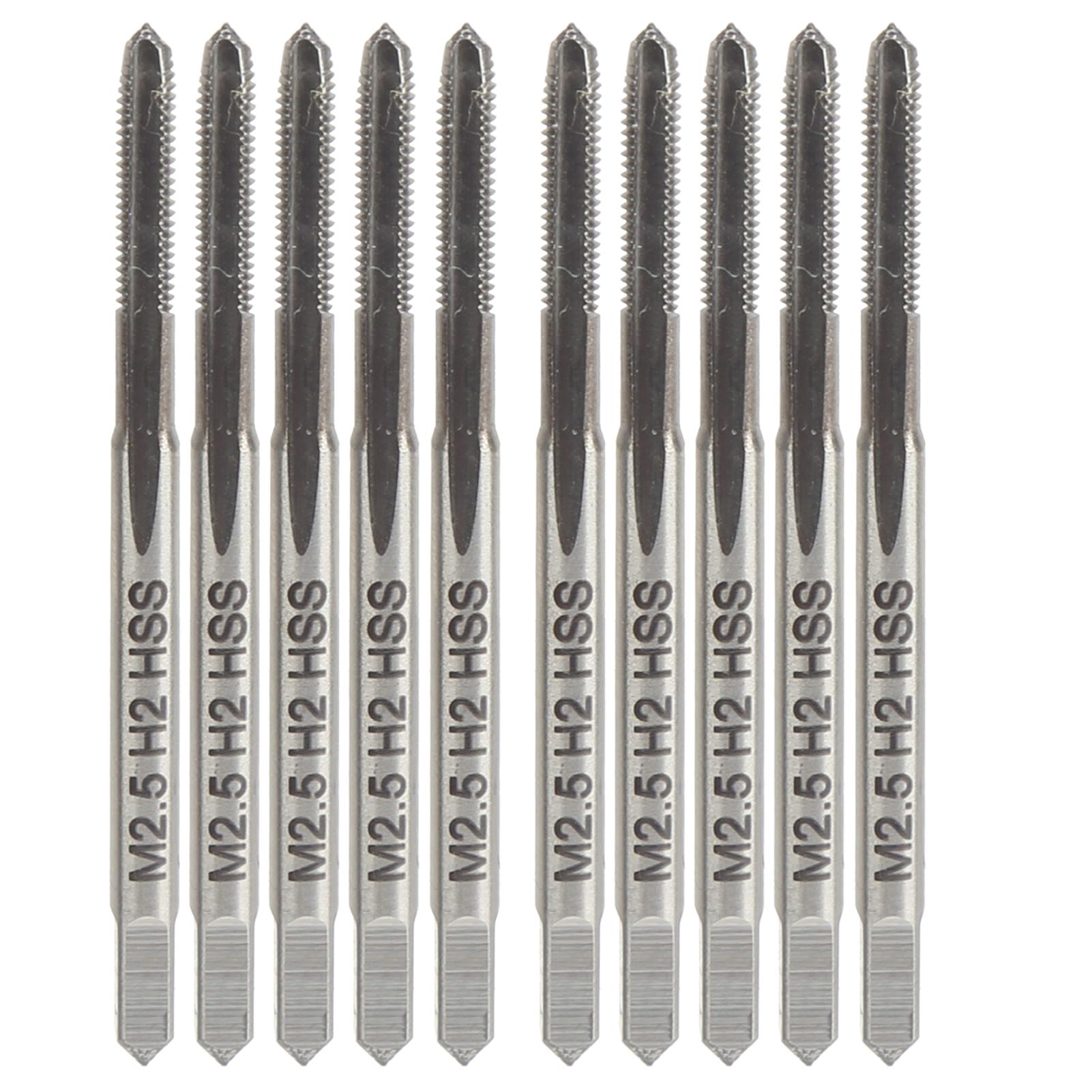 

10pcs HSS Thread Tap High Hardness Machine Tapping Thread Drill Bits M2.5 x 0.45 H2