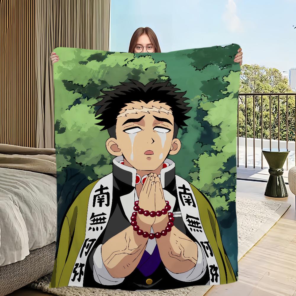 hot anime fanart cool g-Gyomei h-Himejima Blanket Flannel warm comfort soft plush blanket sofa living room bedroom travel gift
