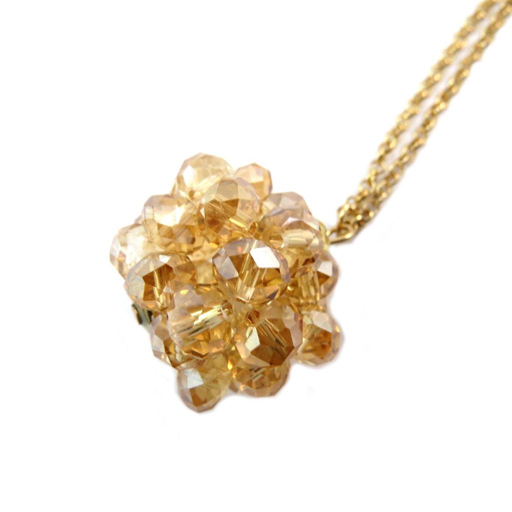 Les Trésors De Lily [P3592] - Collier sautoir 'Sissi' ambre doré (cristal)