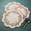 Yousheng Embroidered Placemat Washable Durable Canvas Dining Mat 38cm Olive Branch Embroidery Table Mat Heat Resistant Non-Slip Table Protector for