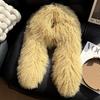 High Quality Winter Double-face Faux Fur Fluffy Wool Chunky Long Scarf for Women Stylish