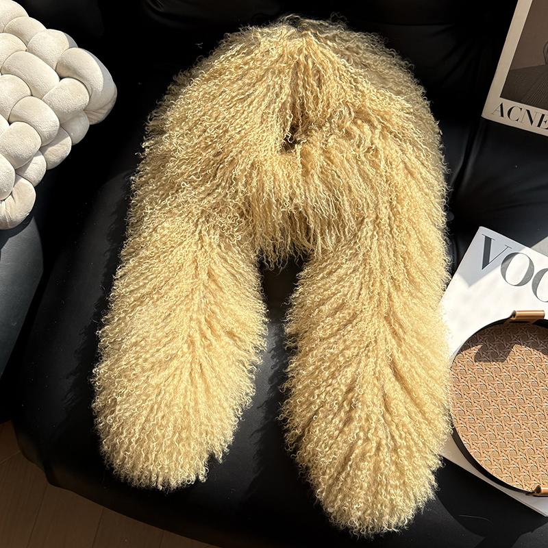 High Quality Winter Double-face Faux Fur Fluffy Wool Chunky Long Scarf for Women Stylish