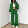 2024 Spring and Autumn New Two-piece Trend Cardigan Zip Slim Elastic Two-piece Suit Women