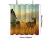 1 Stück Bauernhof Elch Gedruckt Wasserdicht Duschvorhang Badezimmer Trennvorhang Schutz Privatsphäre Mehrere Größen Einfache Installation