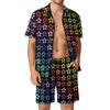 Conjuntos de Camisetas Arcoíris Impresión 3D para Hombre Moda Casual Manga Corta Camisas Pantalones Cortos Oversize Ropa de Calle Hawaiana Trajes Ropa