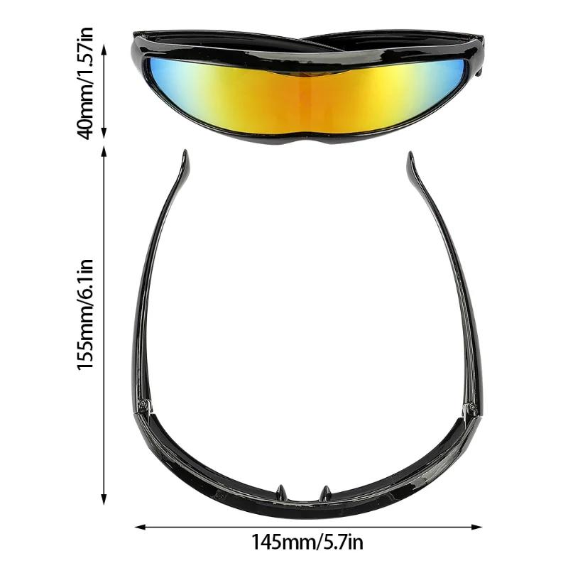 New Futuristic Narrow Cyclops Sunglasses Laser Eyeglasses Uv400 Personality Mirrored Lens Costume Eyewear Men