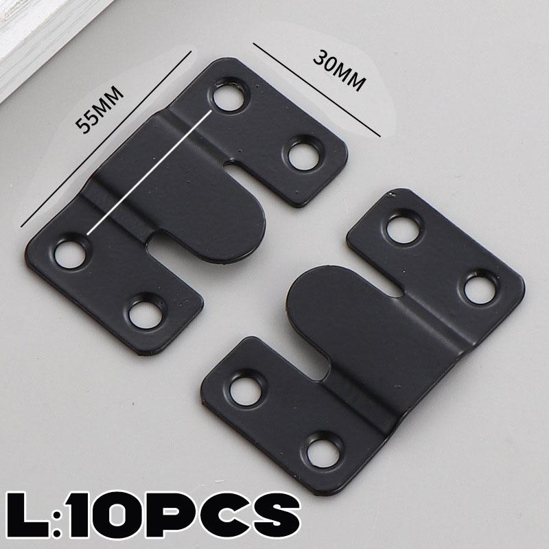 10pcs Picture Frame Hooks Stainless Steel Wall Hanger Flush Mount Hanging Buckle Furniture Interlock Bracket Joint Connector