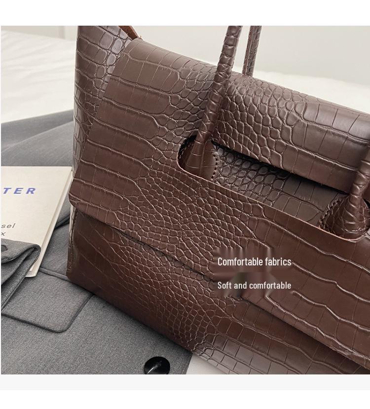 2025 Large Capacity Women's Stone Texture Retro Tote - Trendy Korean Style Handbag