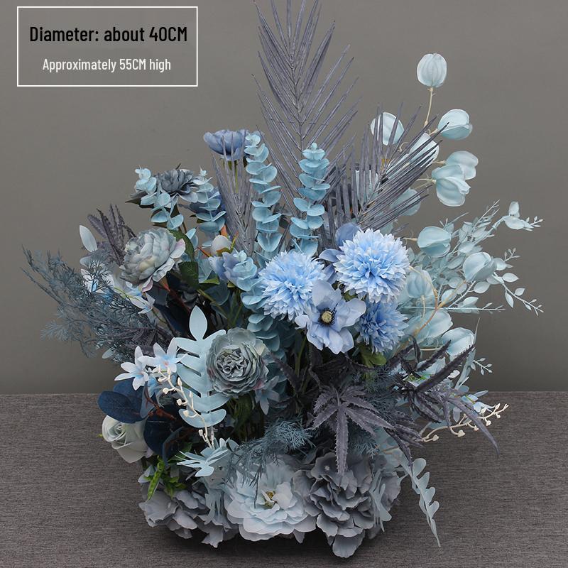 

Large Silk Floral Table Runner with Eucalyptus - Wedding Decoration