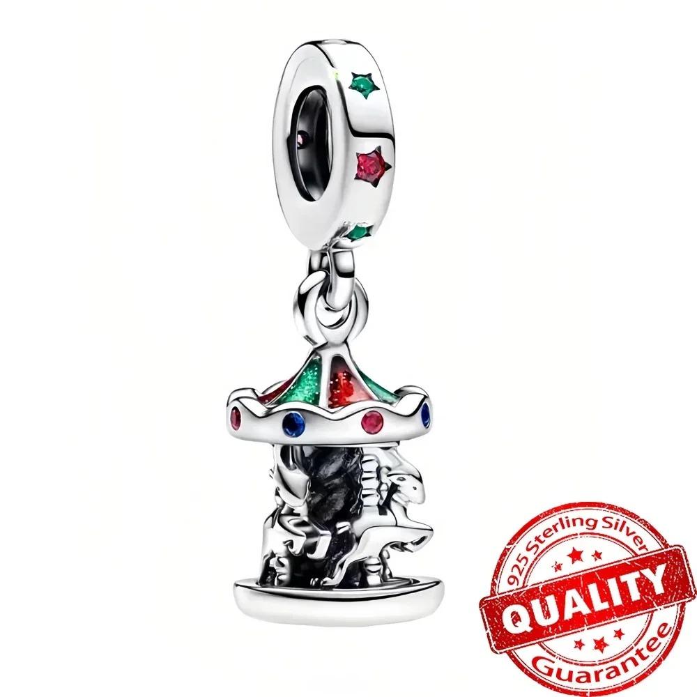 Charms de Natal Originais em Prata 925 Papai Noel Rena Floco de Neve Contas para Colares Pulseiras Joias DIY Presentes