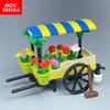 Non-Toxic Moc Bricks Flower Cart Market Stall Florist Street View Toy Kids Educational Building Blocks Assembled Toys Chilren'S Gifts