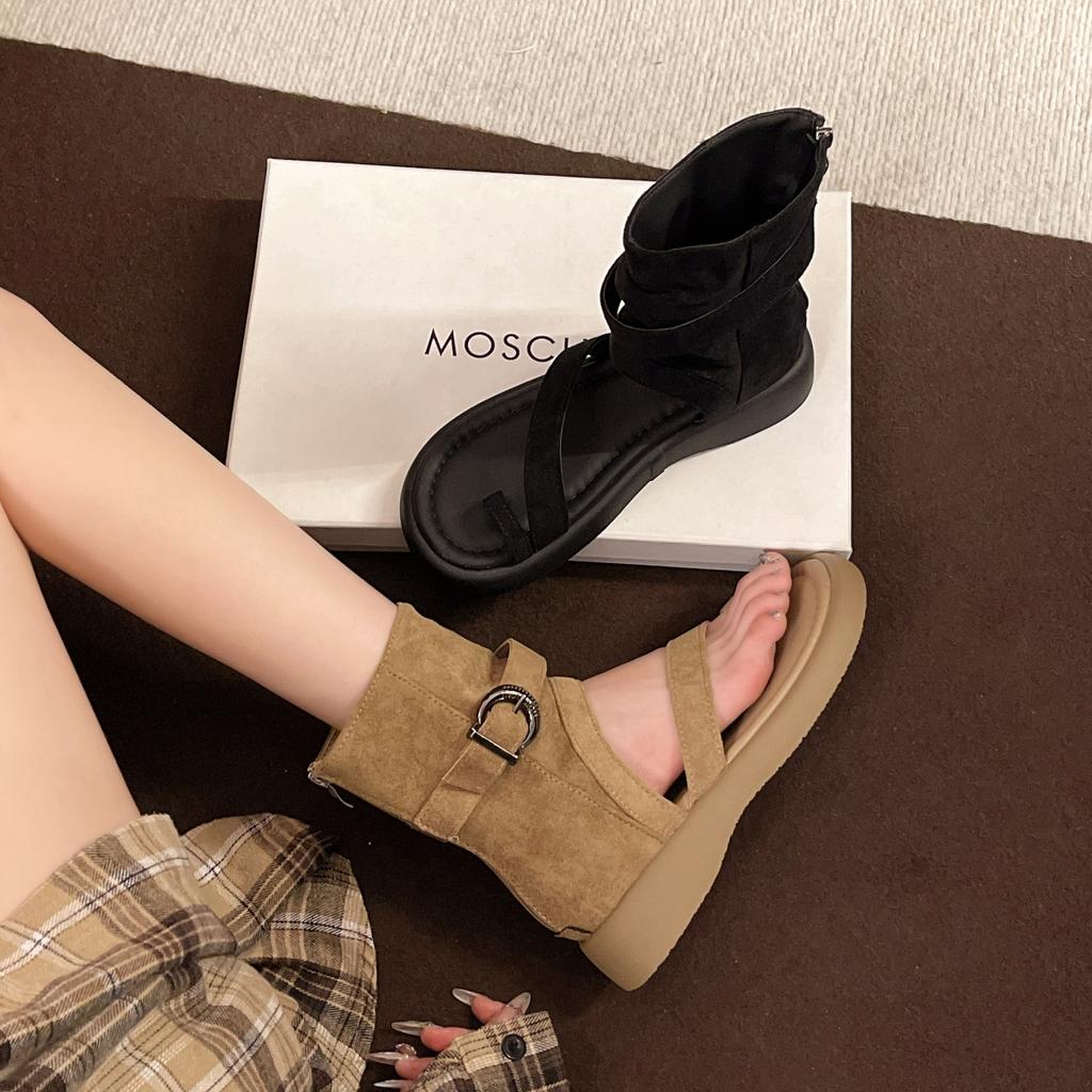 Small Thin Height-increasing Cool Boots for Women, Popular Thick-soled Foreign-style Sandals for Women In Spring and Autumn