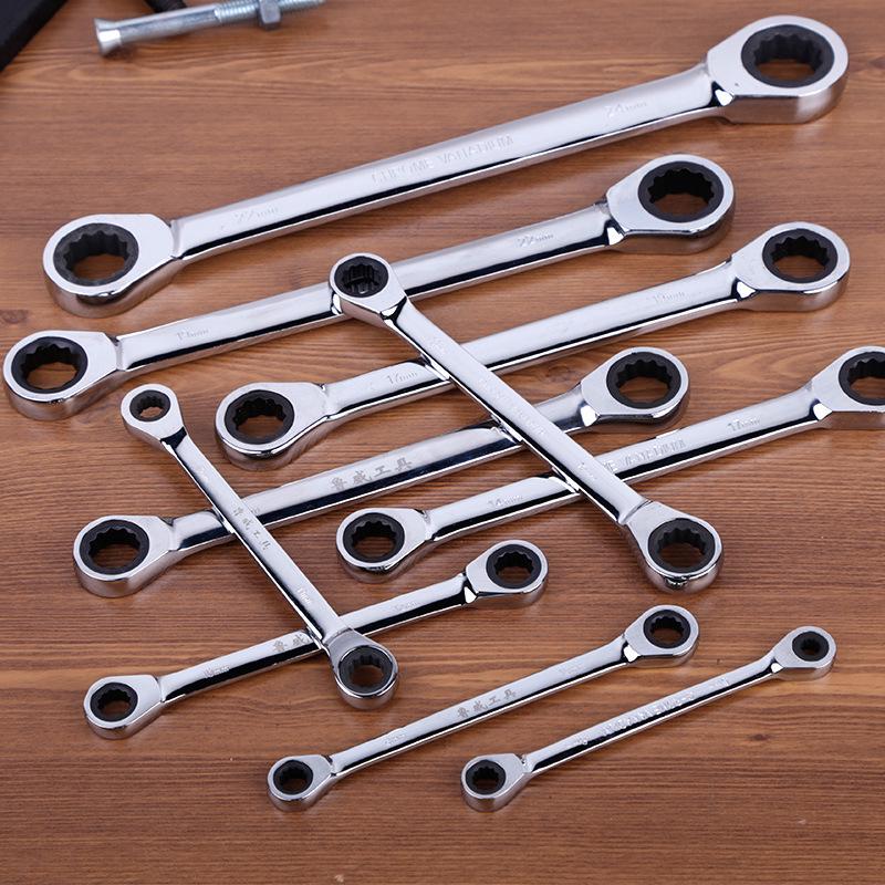 Luwei 10-Piece Double-Ended Ratchet Wrench Set with Multiple Specifications