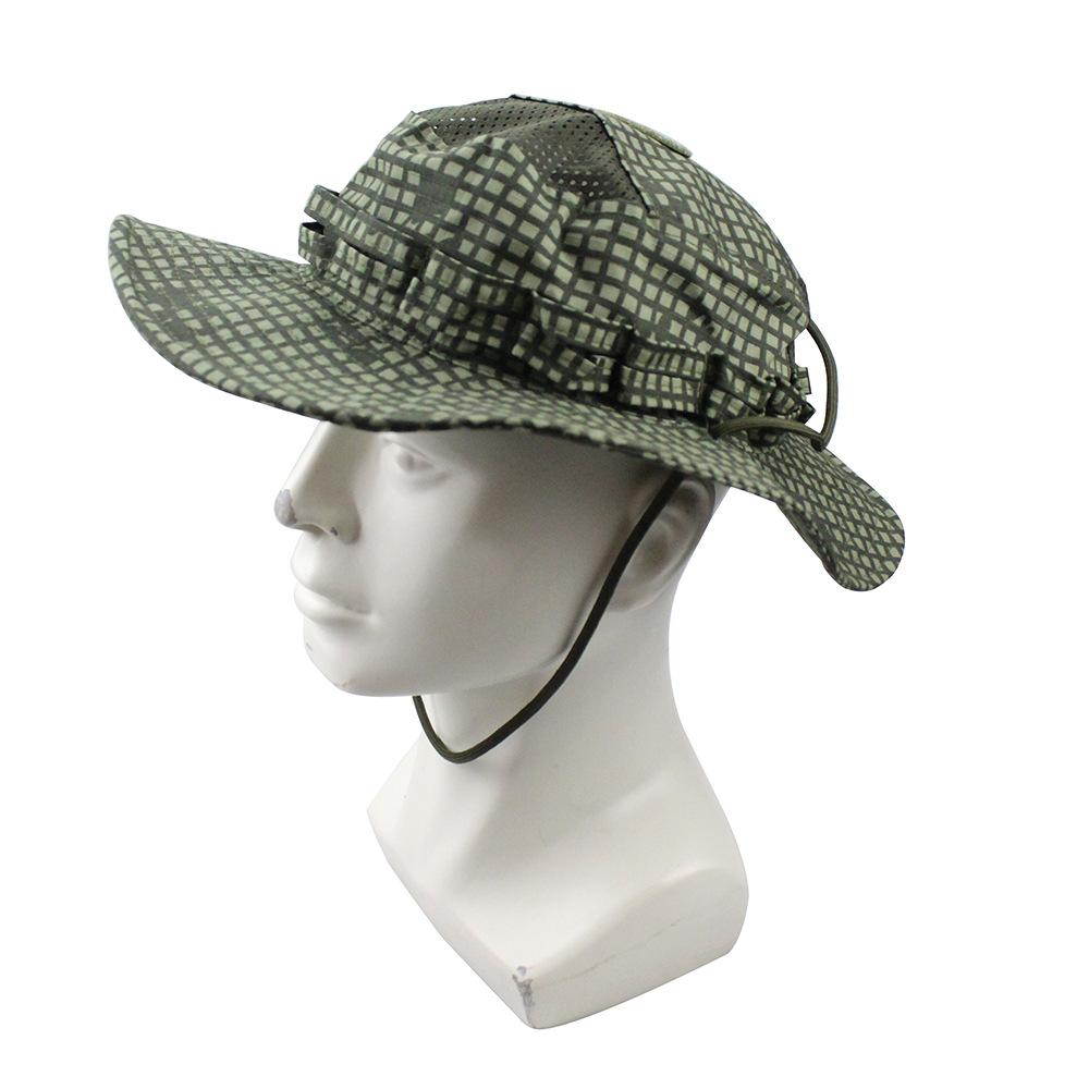 New Tactical Camo Boonie Hat Army Outdoor Wide Brim Sun Hat Fishing Bucket Hat for Hiking