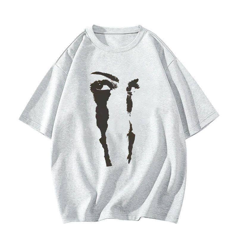 American high street white cotton short-sleeved t-shirt women's summer new trendy brand fat mm large size loose half-sleeved top ins