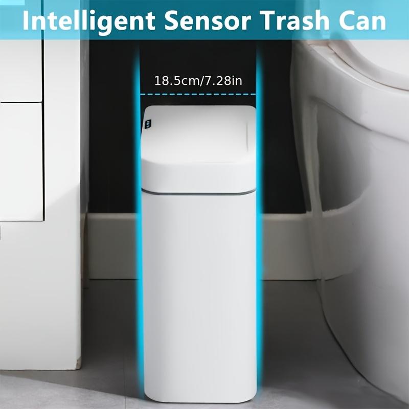 White Touchless 15l Smart Sensor Trash Can – Electronic Bathroom Garbage Bin With Automatic Bagging Smart Home Compatible