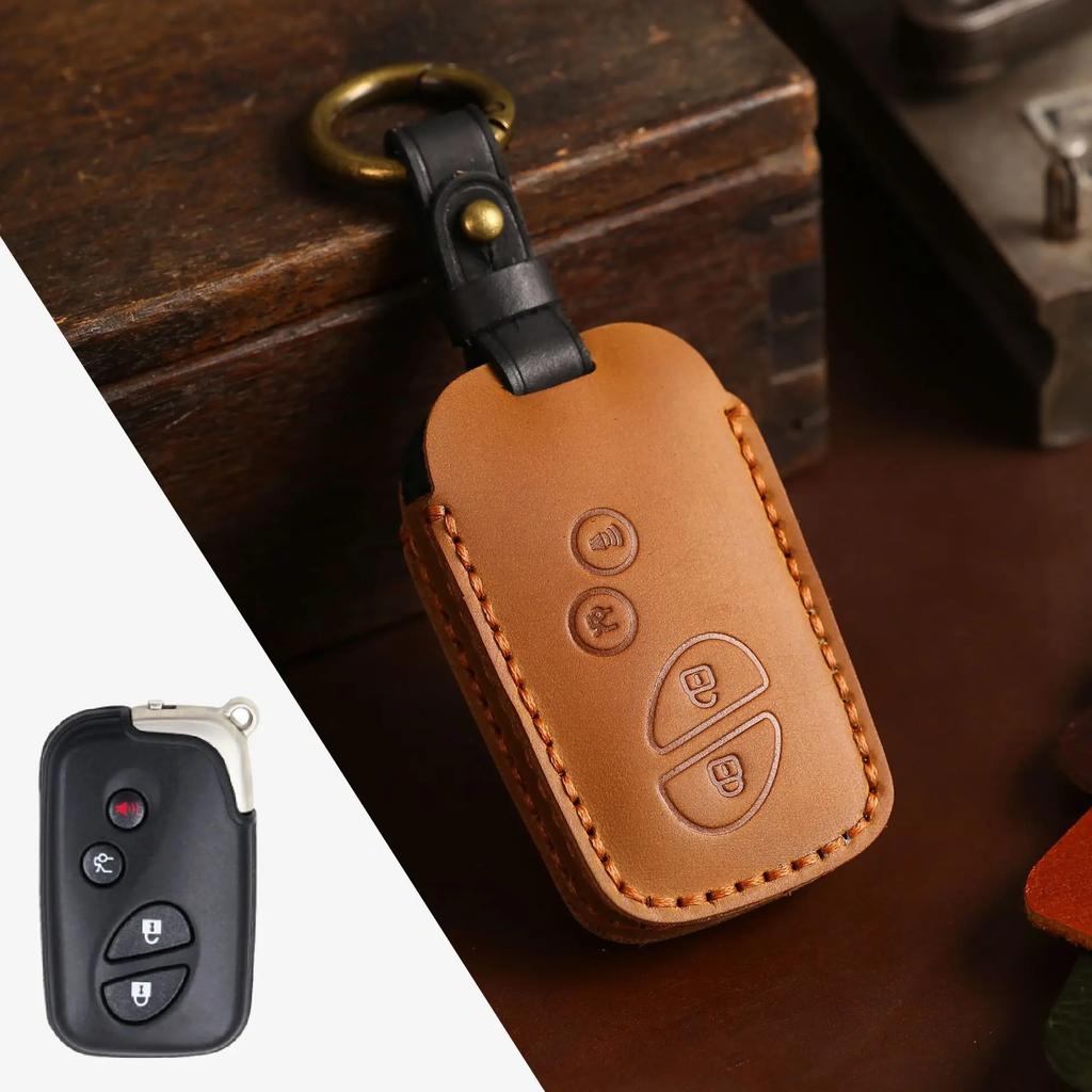 Real Leather Car Key Case Cover Pouch Smart Keyring for Lexus Rx270 Es240 Lx570 Accessories Keychain Holder Shell Fob Protector