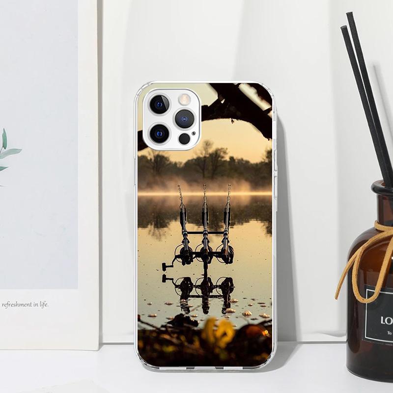 

Carp Fish Fishing Rod Hook Phone Case For Iphone 17 Air 16 15 Plus 16E 14 Pro Max 13 Mini 12 11 7 8 SE Fundas Soft Back Cover 17 iPhone 16E