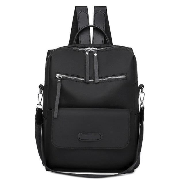 Black Women's Backpack School Bags Oxford Waterproof Anti-Theft Backpacks Casual Travel Female Handle Bag Rucksack