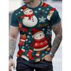 Summer Men's Fashionable Short Sleeved Casual Loose Comfortable Daily 3D Digital Color Printed Round Neck Top T-shirt
