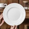 Ceramic Shallow Plate Japanese High-End White Plate Ceramic Plate Household Vegetable Plate Round Plate Tableware Western Plate