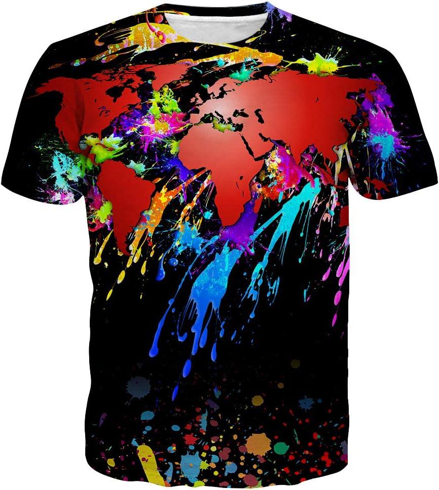 T-shirt Estiva da Uomo in Poliestere 3D Asciugatura Rapida Traspirante Manica Corta T-shirt Casual Colore Tie Dye T-shirt Estiva