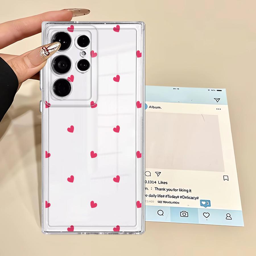 

Чехол для телефона Samsung Galaxy S20 Plus S23 Ultra S22 FE Note 20 Ultra 10 S21 S24 S26 S25 Edge Цветной Мультяшный Любовное Сердце Galaxy S25 Edge