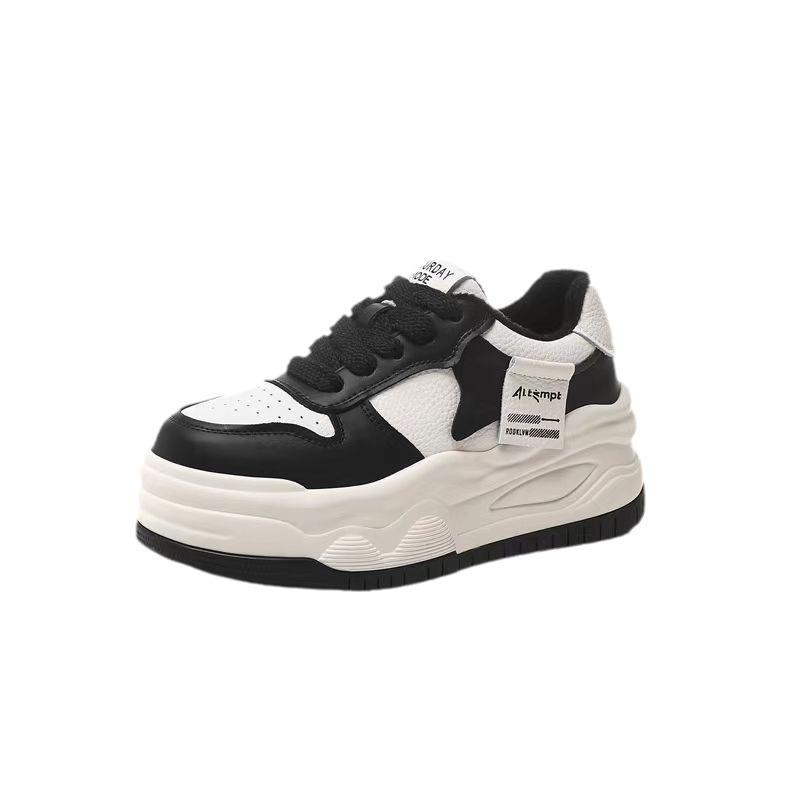 Daddy Shoes Women's Spring New Thick-soled Heightening Casual Board Shoes Women's Muffin Bottom with Velvet