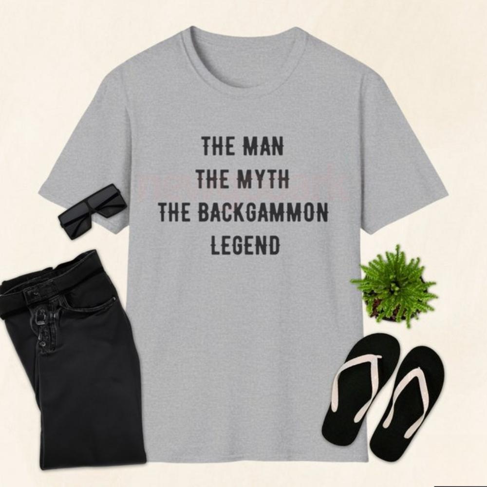 

Funy The Man The Myth The Backgammon Legend Graphic T Shirts Woman Man Game Night Player Cotton Tshirt Creative Shortsleev 4XL