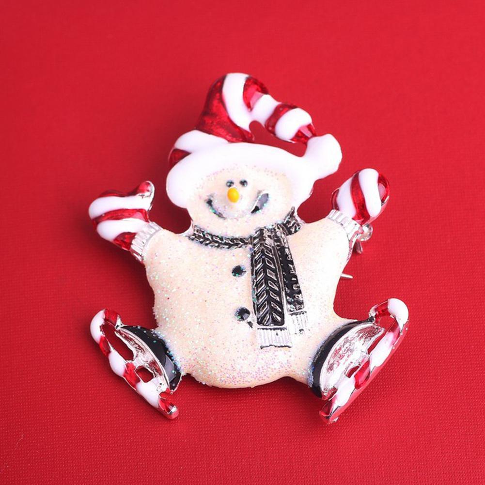 Fashionable Christmas Style Alloy Pin Brooch Cute Snowman Shape Brooch as Clothes Bag Decorations
