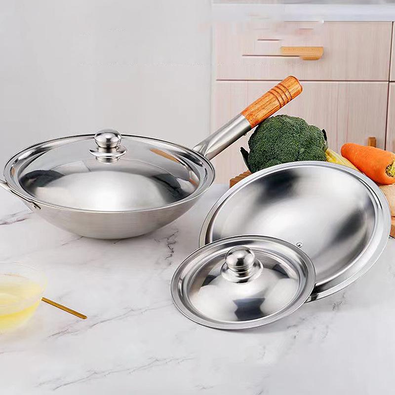 10-32 cm Edelstahl Runder Topfdeckel Universal Ersatz Bratpfannendeckel Glatte Kante Spülmaschinenfest Für Stielpfanne Wok Topf