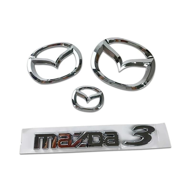 Plastic Car Front Trunk Emblem for Mazda 3 Logo Steering Wheel Badge 3D Body Replaced Sticker Rear Tail Refitting Decoration