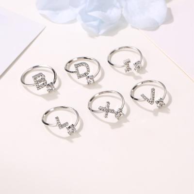 Anello regolabile dall'alfabeto dalla Z alla A Anello per sposi a fascia aperta