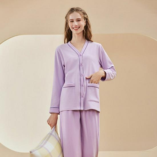 

Clearance: Cozy 280g German Velvet Couple Pajamas – Women s Thick, Warm Autumn/Winter Home Wear M
