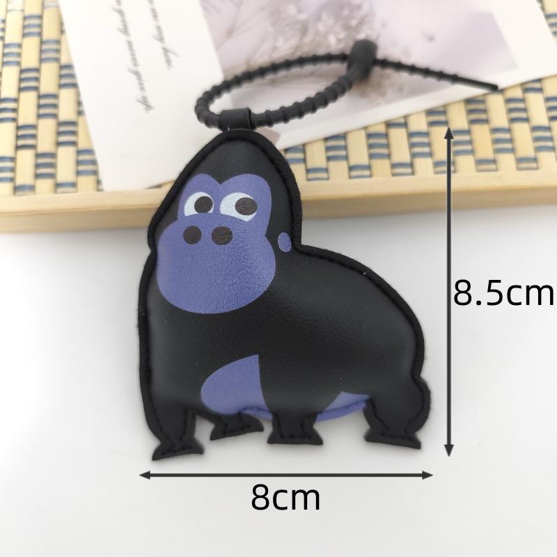 Креативный брелок-горилла из ПУ кожи - Мультяшный животный кулон для рюкзака